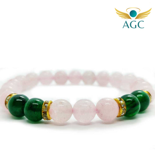 Rose Quartz & Green Aventurine Bracelet for Love & Renewal | AGC