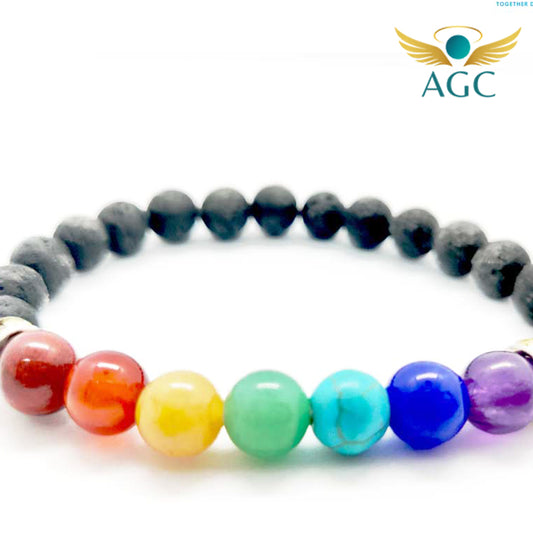 Lava Beads Chakra Bracelet for Balance, Grounding & Energy | AGC