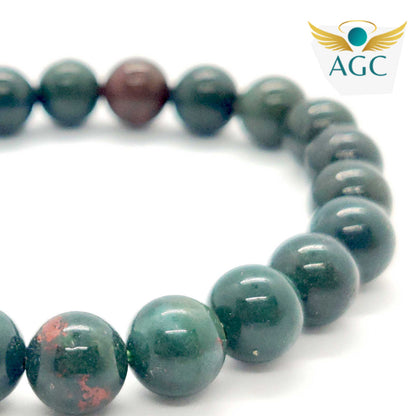 AGC Divine Harmony & Vitality Signature Wellness Kit (Includes: Natural Aquamarine Bracelet + Natural Bloodstone Bracelet + Natural Amethyst Tumble Stone)