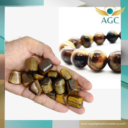 AGC Focus & Success Starter Kit (Includes: Natural Tiger Eye Bracelet + Natural Tiger Eye Tumble Stone + Natural Clear Quartz Tumble Stone)