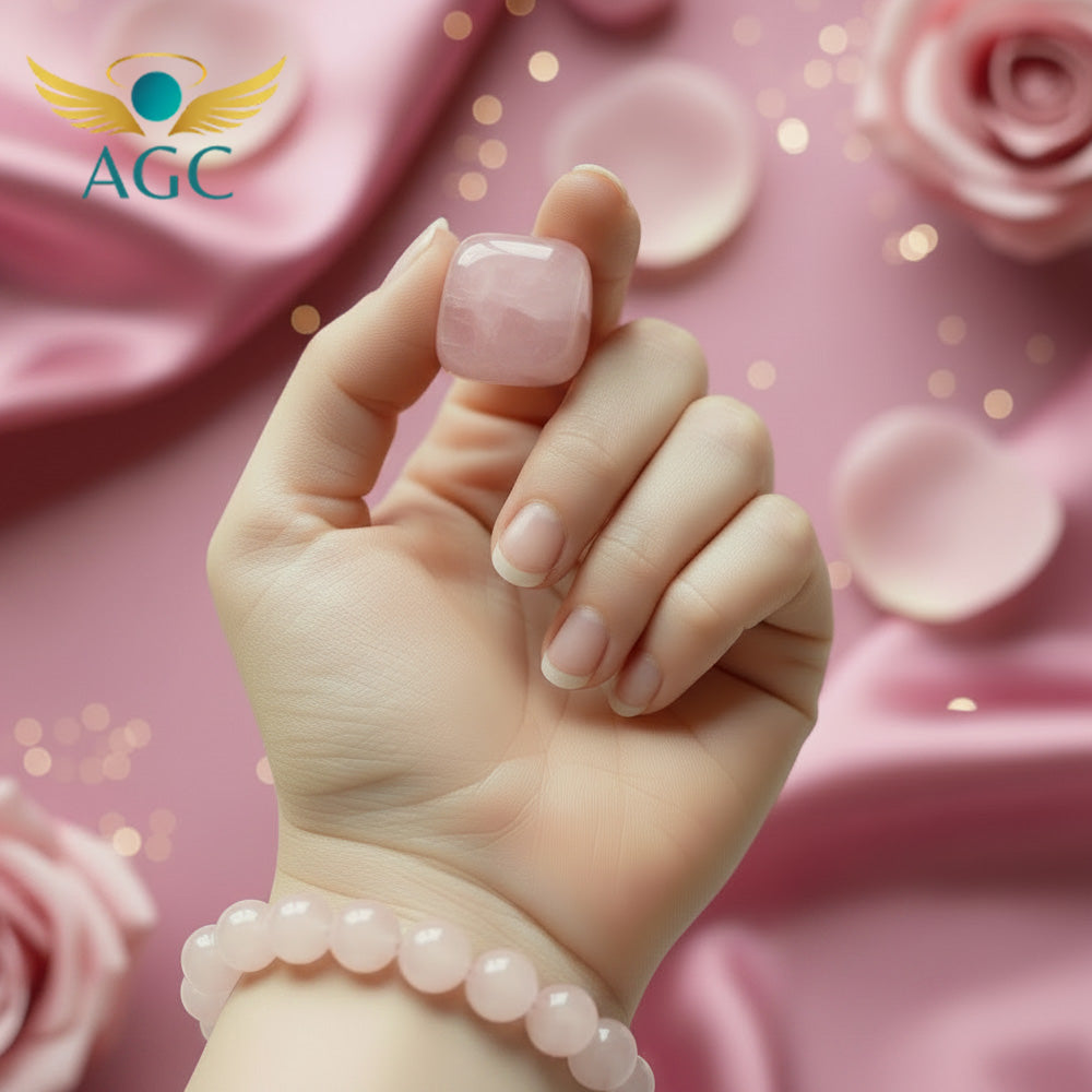 AGC Love & Harmony Crystal Starter Kit Nurture Love • Heal the Heart • Strengthen Relationships Includes: •	One Natural Rose Quartz Bracelet •	One Natural Rose Quartz Tumble Stone •	One Natural Rhodonite Tumble Stone