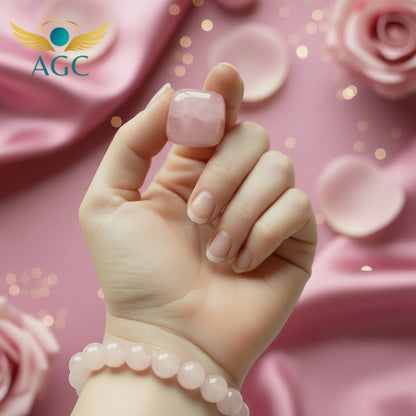 AGC Love & Harmony Crystal Starter Kit Nurture Love • Heal the Heart • Strengthen Relationships Includes: •	One Natural Rose Quartz Bracelet •	One Natural Rose Quartz Tumble Stone •	One Natural Rhodonite Tumble Stone