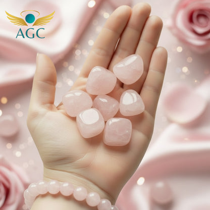 AGC Love & Harmony Crystal Starter Kit Nurture Love • Heal the Heart • Strengthen Relationships Includes: •	One Natural Rose Quartz Bracelet •	One Natural Rose Quartz Tumble Stone •	One Natural Rhodonite Tumble Stone