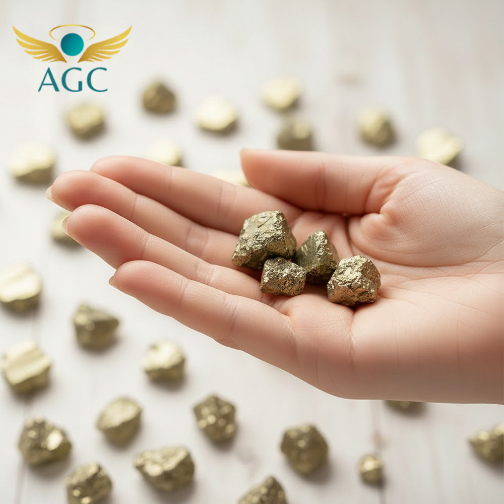 AGC Wealth & Abundance Crystal Starter Kit (Includes: Natural Green Aventurine Bracelet + Natural Citrine Raw Stone + Natural Golden Pyrite Raw Stone)