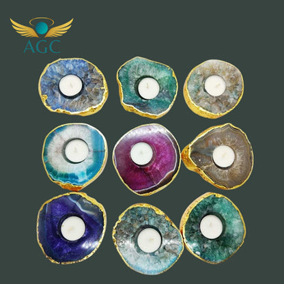 Buy Agate Stone Candle Holder | Natural Crystal Decor for Home | AGC
