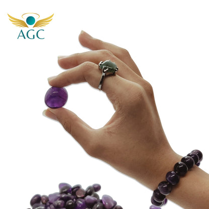 Amethyst Tumble Stone for Calmness & Healing |AGC