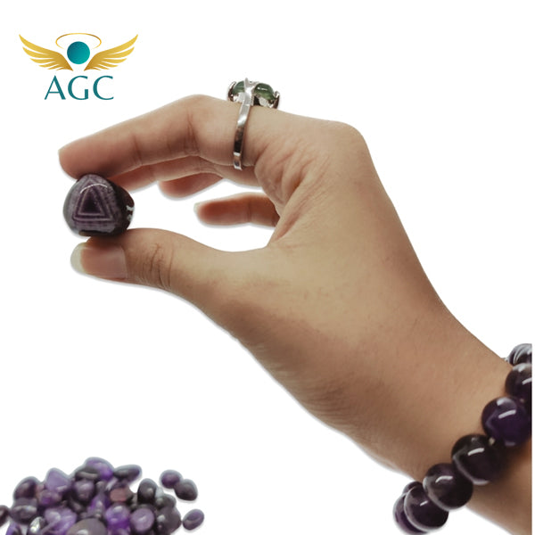 Amethyst Tumble Stone for Calmness & Healing |AGC