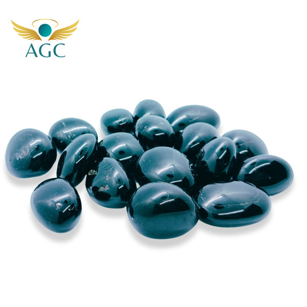 Black Tourmaline Tumble Stones for Protection & Grounding | AGC