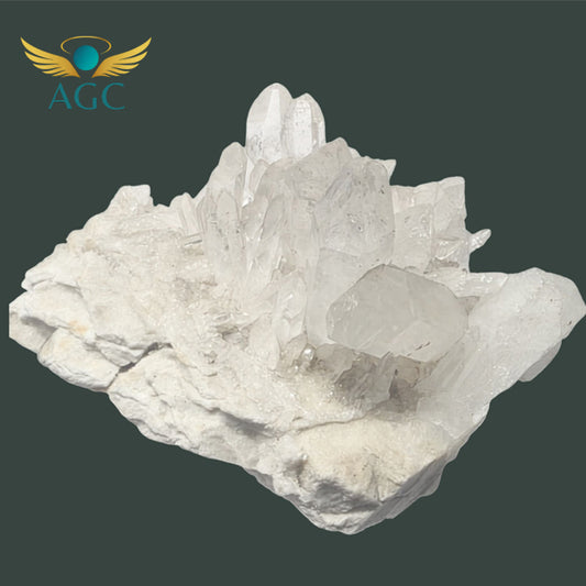 Clear Quartz Cluster Big for Energy Cleansing, Clarity & Crystal Charging | AGC