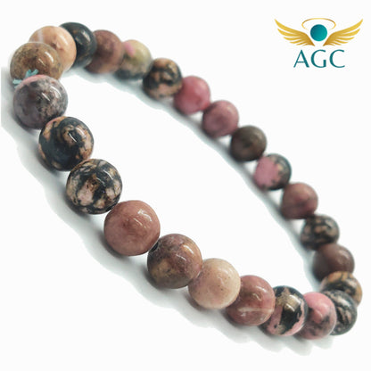 Rhodonite Bracelet for Healing, Forgiveness & Heart Balance | AGC