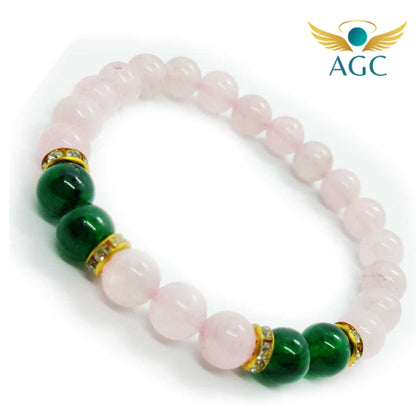 Rose Quartz & Green Aventurine Bracelet for Love & Renewal | AGC