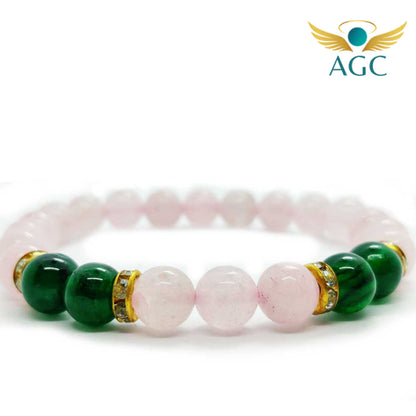 Rose Quartz & Green Aventurine Bracelet for Love & Renewal | AGC