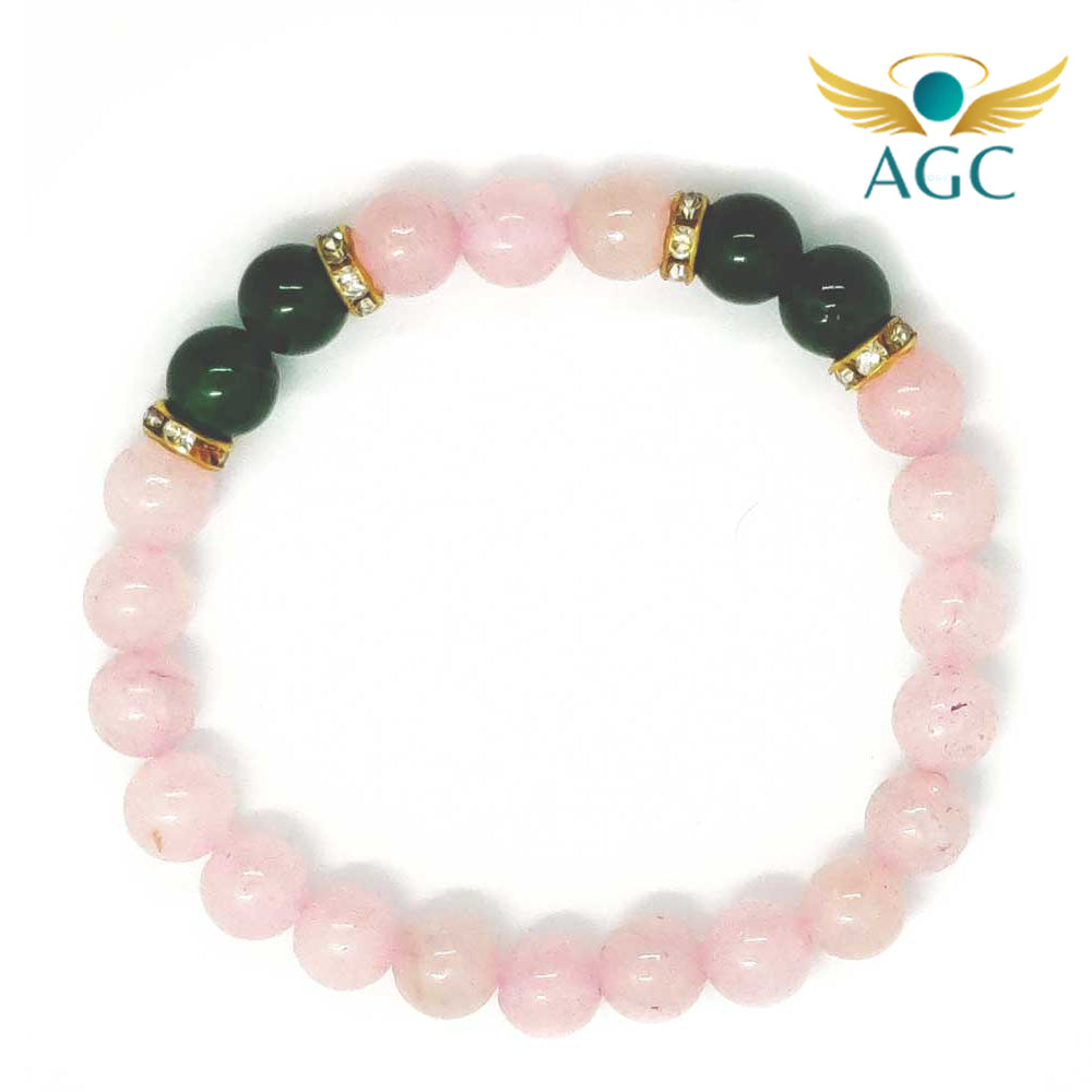 Rose Quartz & Green Aventurine Bracelet for Love & Renewal | AGC