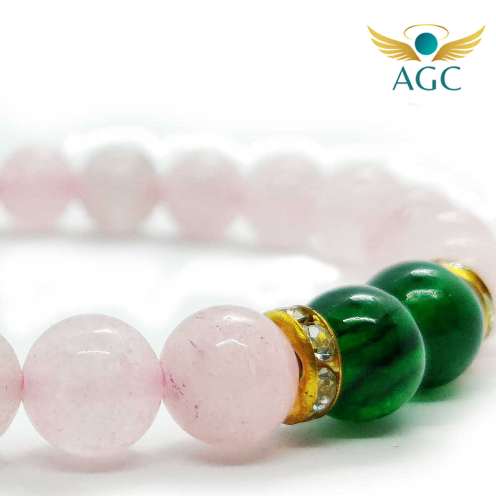 Rose Quartz & Green Aventurine Bracelet for Love & Renewal | AGC