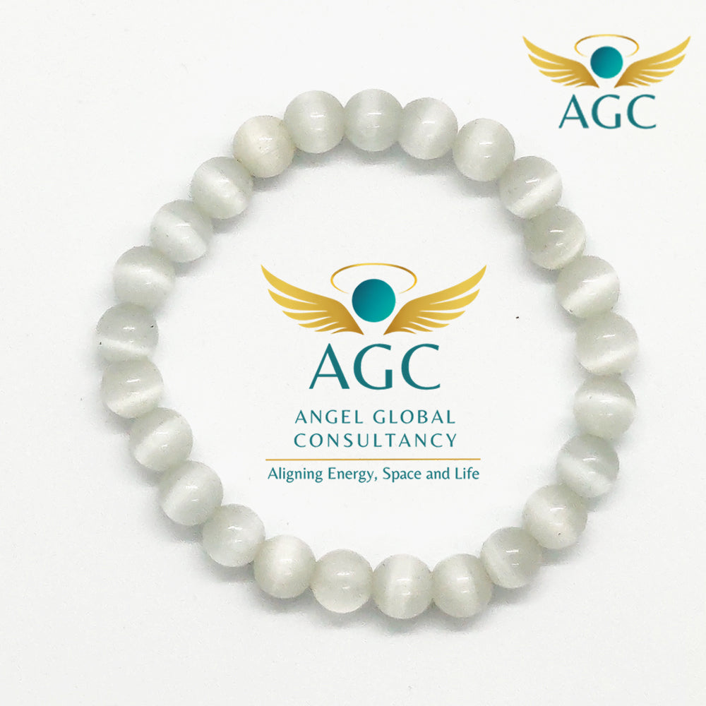Selenite Bracelet for Cleansing, Peace & Spiritual Clarity | Energy Cleanser | Buy Online | AGC