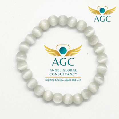 Selenite Bracelet for Cleansing, Peace & Spiritual Clarity | Energy Cleanser | Buy Online | AGC