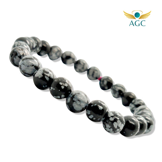 Snowflake Obsidian Bracelet for Balance, Clarity & Protection | AGC