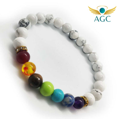 Howlite Chakra Bracelet for Calmness & Energy Balance | AGC