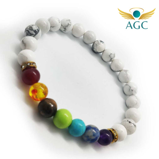 Howlite Chakra Bracelet for Calmness & Energy Balance | AGC