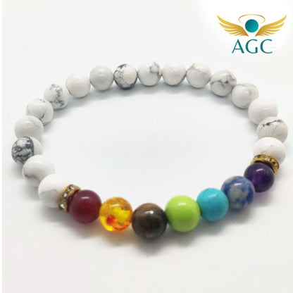 Howlite Chakra Bracelet for Calmness & Energy Balance | AGC