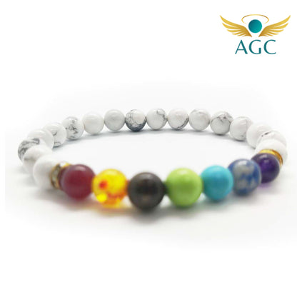 Howlite Chakra Bracelet for Calmness & Energy Balance | AGC