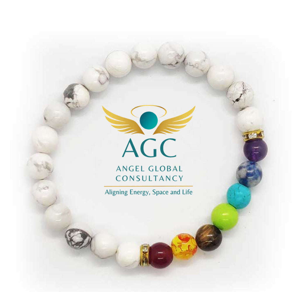 Howlite Chakra Bracelet for Calmness & Energy Balance | AGC