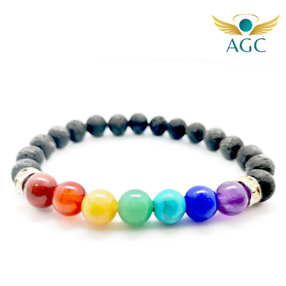Lava Beads Chakra Bracelet for Balance, Grounding & Energy | AGC