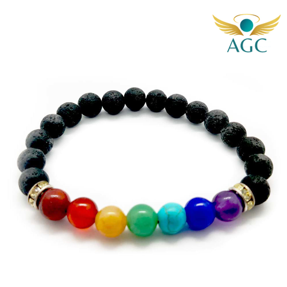 Lava Beads Chakra Bracelet for Balance, Grounding & Energy | AGC