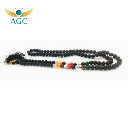 Lava Mala with 9 Crystal Stones powerful fusion of grounding volcanic energy and the balanced healing vibrations | Buy Online |  AGC