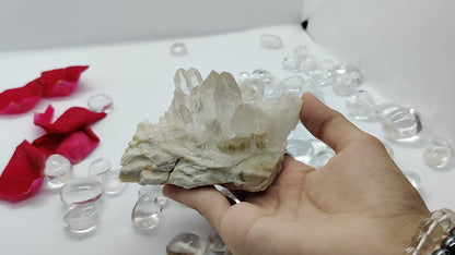 Clear Quartz Cluster Big for Energy Cleansing, Clarity & Crystal Charging | AGC