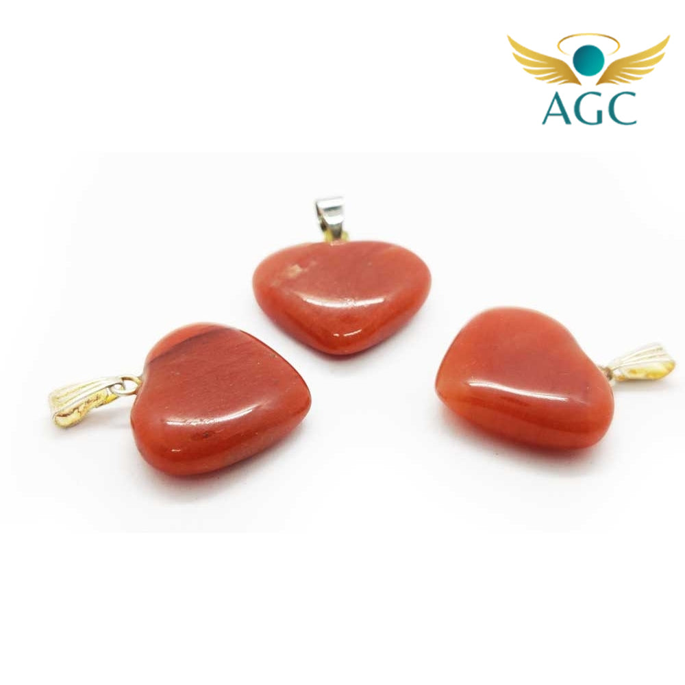 Red Jasper Heart Pendant for Strength & Grounding| Stone of Strength & Stability| Buy Online | AGC