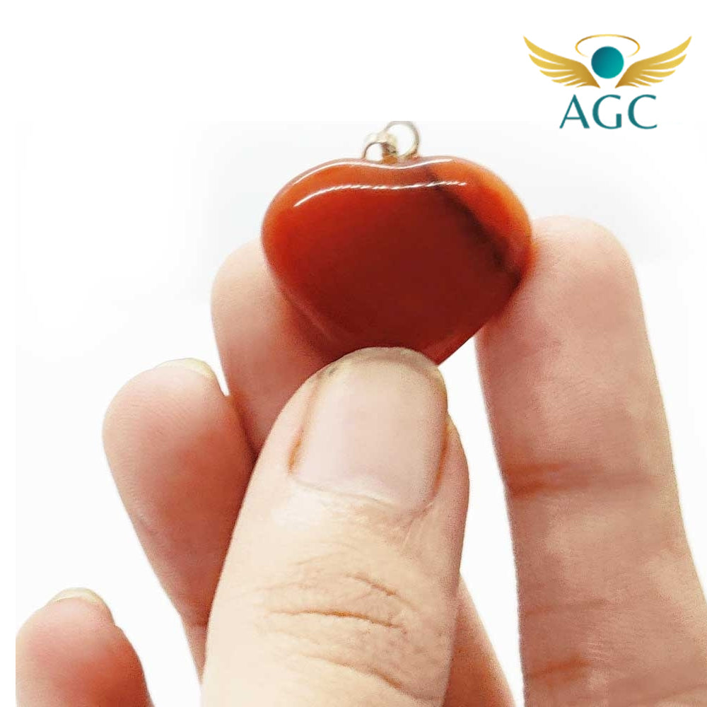Red Jasper Heart Pendant for Strength & Grounding| Stone of Strength & Stability| Buy Online | AGC