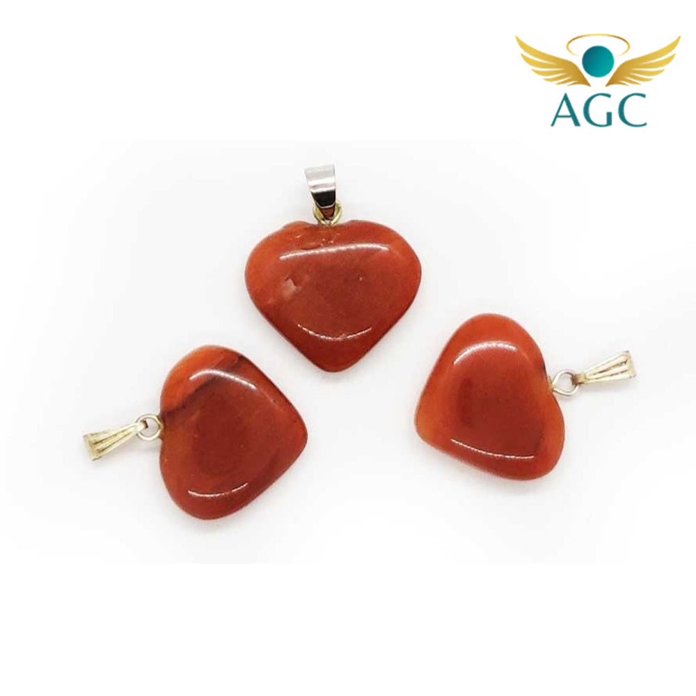 Red Jasper Heart Pendant for Strength & Grounding| Stone of Strength & Stability| Buy Online | AGC