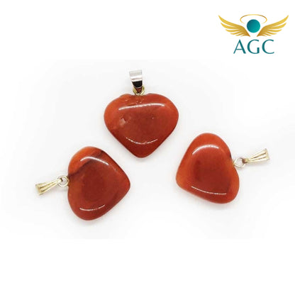Red Jasper Heart Pendant for Strength & Grounding| Stone of Strength & Stability| Buy Online | AGC