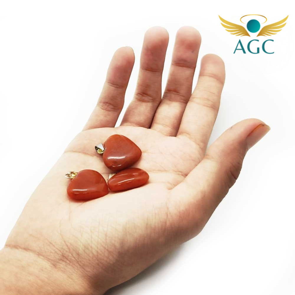 Red Jasper Heart Pendant for Strength & Grounding| Stone of Strength & Stability| Buy Online | AGC