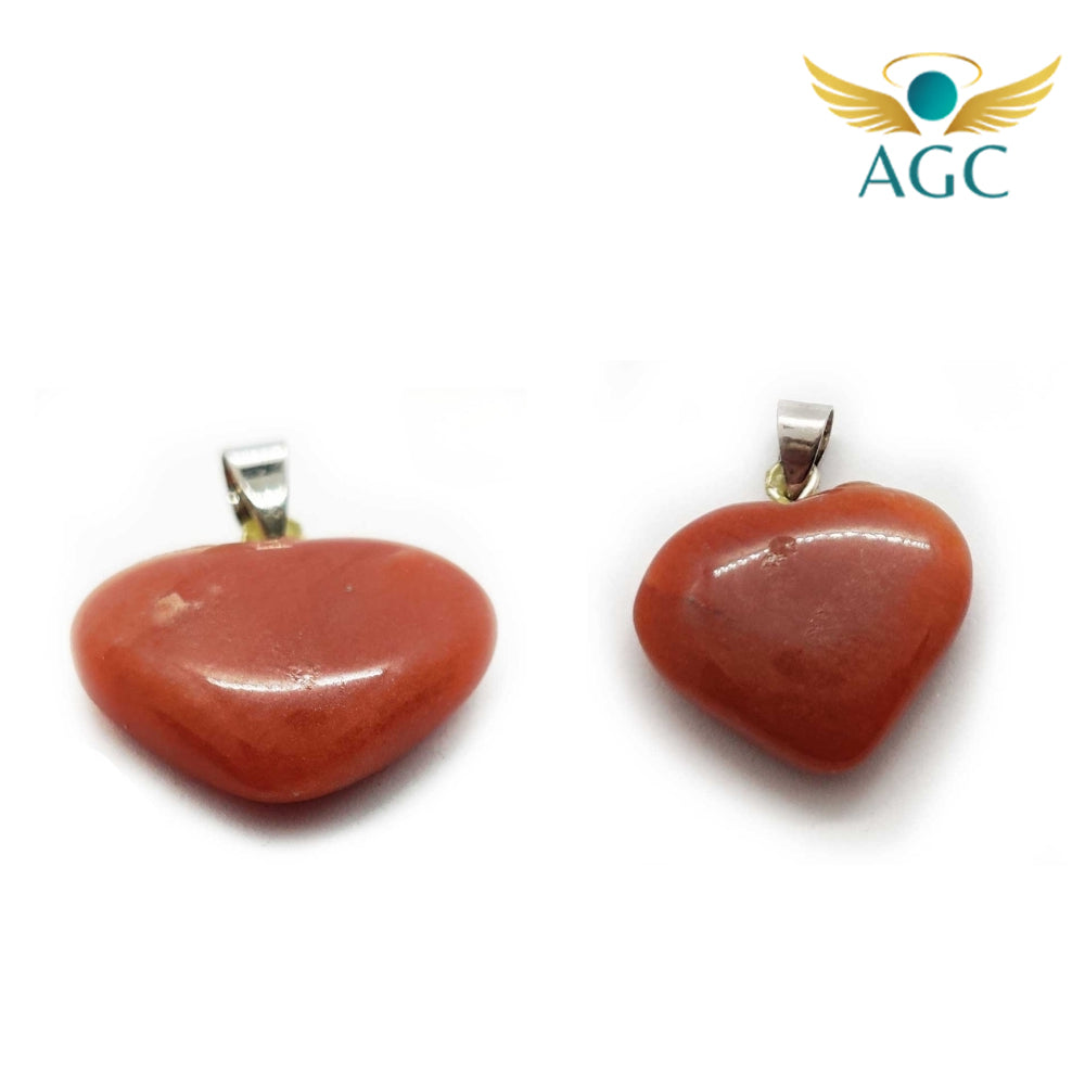 Red Jasper Heart Pendant for Strength & Grounding| Stone of Strength & Stability| Buy Online | AGC
