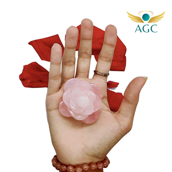 Rose Quartz Crystal Rose | Symbol of Love Healing and Harmony| Buy Online | AGC
