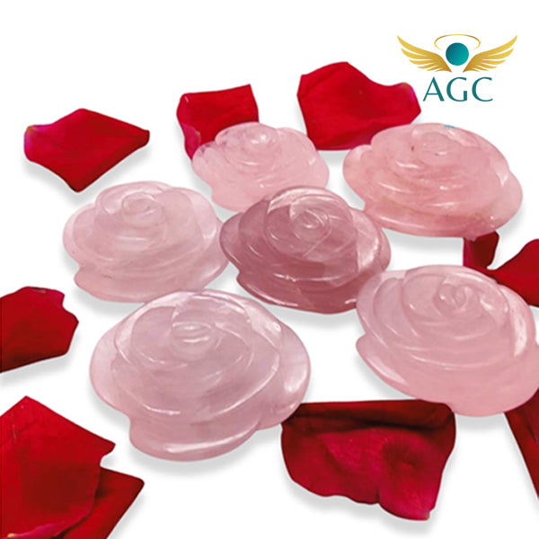 Rose Quartz Crystal Rose | Symbol of Love Healing and Harmony| Buy Online | AGC