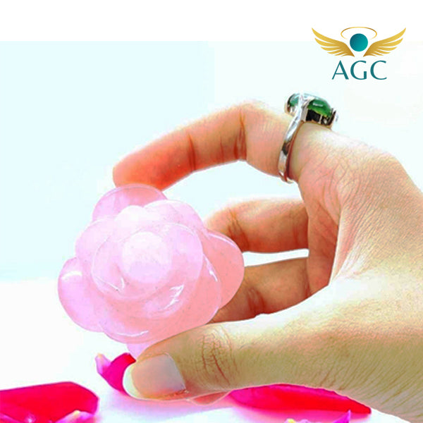 Rose Quartz Crystal Rose | Symbol of Love Healing and Harmony| Buy Online | AGC