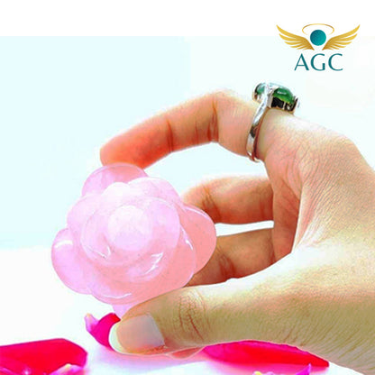Rose Quartz Crystal Rose | Symbol of Love Healing and Harmony| Buy Online | AGC