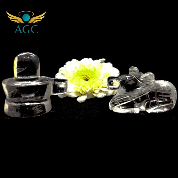 Sphatik Shivling & Nandi Set - Divine Shivling & Nandi for peace, devotion & prosperity | Buy Online | AGC