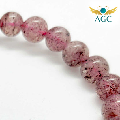 Strawberry Quartz Bracelet for Love, Joy & Gratitude | AGC | 6mm