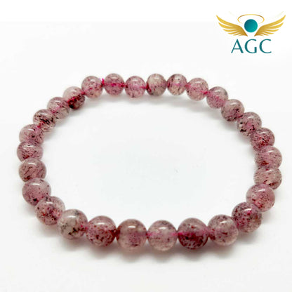 Strawberry Quartz Bracelet for Love, Joy & Gratitude | AGC | 6mm