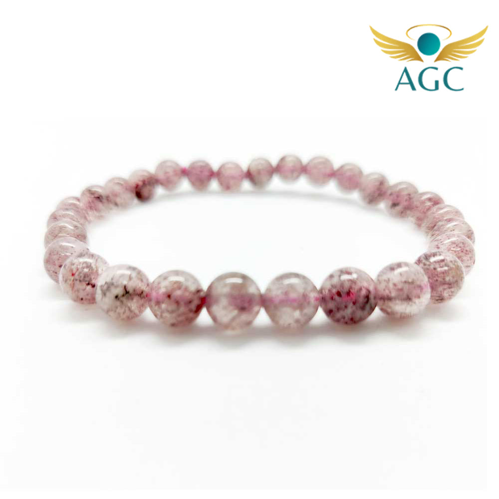 Strawberry Quartz Bracelet for Love, Joy & Gratitude | AGC | 6mm