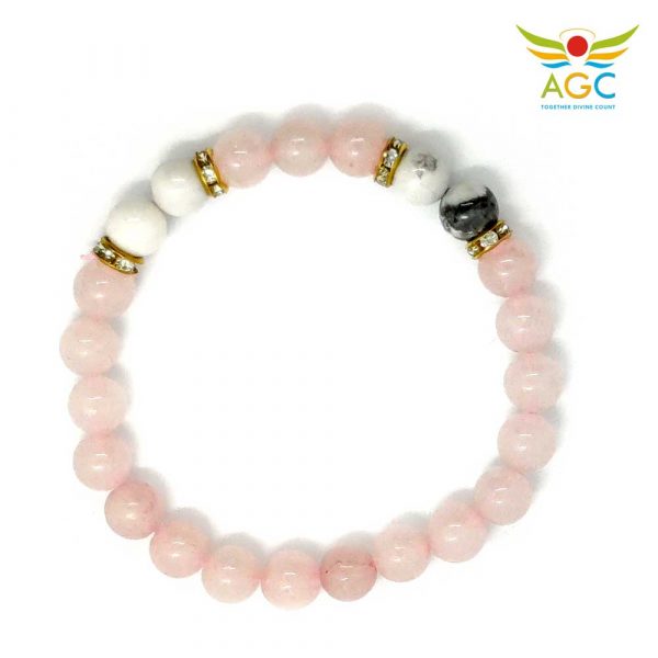 Rose quartz and Howlite bracelets|healing-crystals | angel-global-consultancy