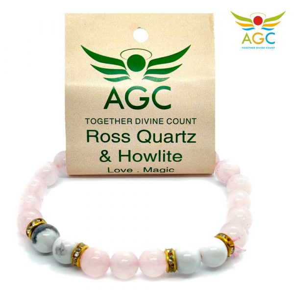 Rose quartz and Howlite bracelets|healing-crystals | angel-global-consultancy