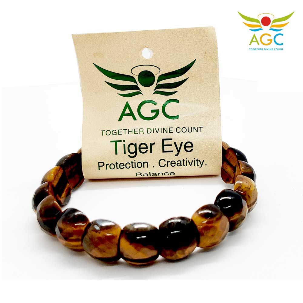 Tiger's eye protective angel healing stone pendant