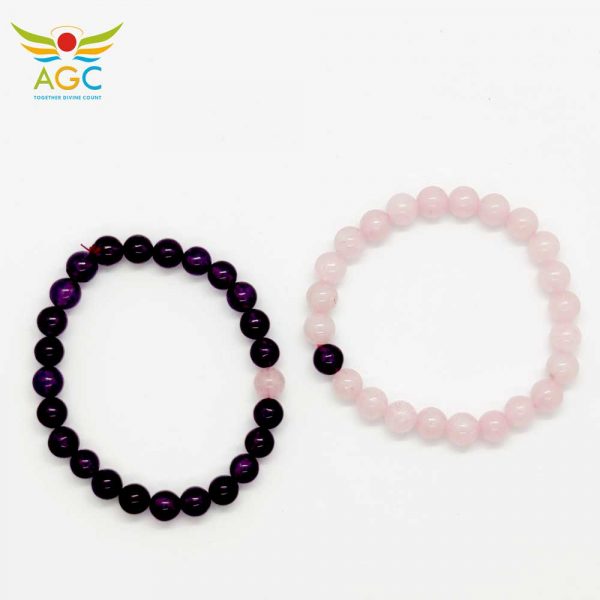 couple bracelets amethyst and rose quartz|healing-crystals | angel-global-consultancy