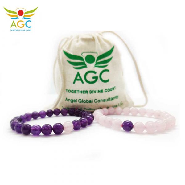 couple bracelets amethyst and rose quartz|healing-crystals | angel-global-consultancy