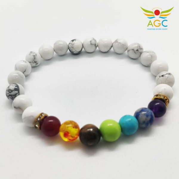 Howlite and seven chakra bracelets|healing-crystals | angel-global-consultancy